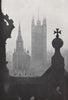 Spires of Houses of Parliament from the Clock Tower. E.O. HOPPÉ. London 1930