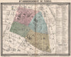 PARIS 3e 3rd IIIme arrondissement du Temple. BARBA 1860 old antique map chart