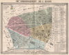 PARIS 8e 8th VIIIme arrondissement de l'Élysée. BARBA 1860 old antique map