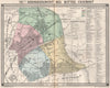 PARIS 19e 19th XIXme arrondissement des Buttes-Chaumont. BARBA 1860 old map