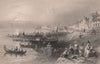 CANADA. The St. Lawrence, at Montreal, Quebec. BARTLETT 1842 old antique print