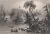 CANADA. Thousand Islands scene, Ontario/NY, St Lawrence. BARTLETT 1842 print