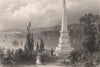 QUEBEC CITY. Wolfe & Montcalm Monument, Jardin des Gouverneurs. BARTLETT 1842
