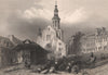 CANADA. The market place, Quebec City. Notre-Dame de Québec . BARTLETT 1842