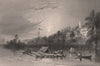 CANADA. Brockville, Ontario. Raft on the St. Lawrence. BARTLETT 1842 old print