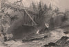 CANADA. Timber slide and bridge on the Ottawa River. Logging. BARTLETT 1842