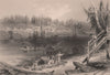 CANADA. Timber slide at Les Chats, Ottawa River. Raft. BARTLETT 1842 old print