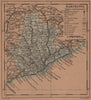 BARCELONA. Cataluña Catalunya Catalonia. Mapa antiguo de la provincia 1905