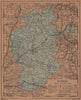 BURGOS. Castilla y León. Mapa antiguo de la provincia 1905 old antique