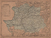 CÁCERES. Caceres. Extremadura. Mapa antiguo de la provincia 1905 old