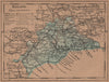 MÁLAGA. Malaga. Andalucia. Mapa antiguo de la provincia 1905 old antique