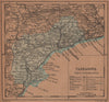 TARRAGONA. Cataluña Catalunya Catalonia. Mapa antiguo de la provincia 1905