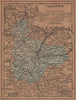 VALLADOLID. Castilla y León. Mapa antiguo de la provincia 1905 old antique