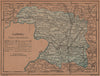 ZAMORA. Castilla y León. Mapa antiguo de la provincia 1905 old antique