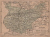 BADAJOZ. Mérida. Extremadura. Mapa antiguo de la provincia 1908 old