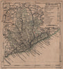 BARCELONA. Cataluña Catalunya Catalonia. Mapa antiguo de la provincia 1908