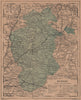 BURGOS. Castilla y León. Mapa antiguo de la provincia 1908 old antique