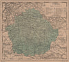 CUENCA. Castilla-La Mancha. Mapa antiguo de la provincia 1908 old antique