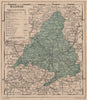 MADRID. Mapa antiguo de la provincia 1908 old antique vintage plan chart