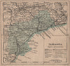 TARRAGONA. Cataluña Catalunya Catalonia. Mapa antiguo de la provincia 1908