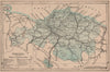 BISCAY BIZKAIA VIZCAYA. Bilbao Bilbo. Euskadi. Mapa antiguo de la provincia 1908