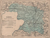 ZAMORA. Castilla y León. Mapa antiguo de la provincia 1908 old antique