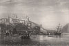 View of PORTO from the river. 'Oporto'. Portugal 1855 old antique print