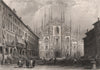 DUOMO DI MILANO. Milan Cathedral. Italy 1855 old antique vintage print picture