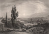 View of FLORENCE & its bridges. Firenze. Italy 1855 old antique print picture
