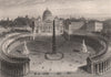 ST PETER'S, ROME. Roma. Basilica Papale di San Pietro in Vaticano 1855 print