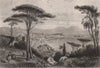 View of NAPLES showing the bay. Napoli. Italy 1855 old antique print picture