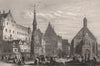 NÜRNBERG Hauptmarkt, Schöner Brunnen & Frauenkirche. 'Nuremberg'. Germany 1855