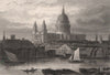 ST PAUL'S CATHEDRAL. 'Londres St. Paul'. London 1855 old antique print picture