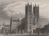 WESTMINSTER ABBEY. 'Londres Westminster'. London 1855 old antique print