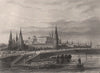 THE KREMLIN, MOSCOW. 'Moscou'. Russia 1855 old antique vintage print picture
