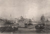 ISTANBUL. 'Constantinople' from the Bosphorus. Turkey 1855 old antique print
