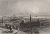 Distant view of ALEXANDRIA. 'Alexandrie'. Egypt 1855 old antique print picture
