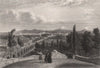 View of MEXICO CITY 1855 old antique vintage print picture