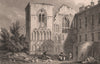 EDINBURGH. The ruins of Holyrood Abbey. SHEPHERD 1833 old antique print