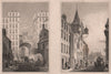 EDINBURGH. The Regent Bridge; The Canongate Tolbooth. SHEPHERD 1833 old print