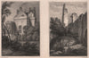 EDINBURGH ENVIRONS. Merchiston tower/castle; Roslin Castle ruins. SHEPHERD 1833