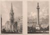 EDINBURGH Tron Kirk, High St. Melville Monument, St Andrew Square. SHEPHERD 1833