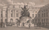 Exchange Buildings and Nelson Monument. Exchange Flags. Liverpool. PYNE 1829