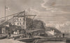 Birkenhead (Mersey) Ferry, opposite Liverpool. Woodside Pier. Cheshire.PYNE 1829
