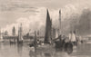 Liverpool, from the Mersey, plate II. AUSTIN 1829 old antique print picture
