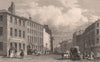 Market Street, from Piccadilly, Manchester. HARWOOD 1829 old antique print