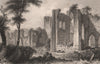 Furness Abbey, Barrow-in-Furness, Cumbria. HARWOOD 1829 old antique print