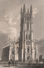 Church of St. George, Chester Road, Hulme, Manchester. ALLOM 1829 old print