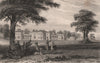 Heaton Hall, Heaton Park, Manchester. Lancashire. HARWOOD 1829 old print
