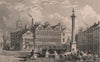 Market Place, Preston. Market Square & Obelisk. Lancashire. HARWOOD 1829 print